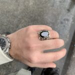 SİYAH FASET KESİM ZİRKON TAŞ ERKEK YÜZÜK 5491-AGYZK