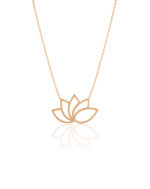 Force Zincir  Lotus Çiçeği Kolye 925 Ayar Gümüş (Rose) - Görsel 3