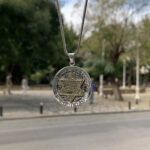 Tilki Kuyruğu Zincir  Kabartma Mühr-ü Süleyman Kolye 925 Ayar Gümüş