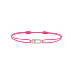 Pembe İpli  Hareketli Bileklik 925 Ayar Gümüş (Rose)