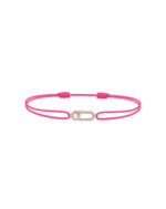 Pembe İpli  Hareketli Bileklik 925 Ayar Gümüş (Rose)